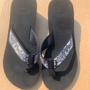 Teva Black and White & Blue Flip Flops